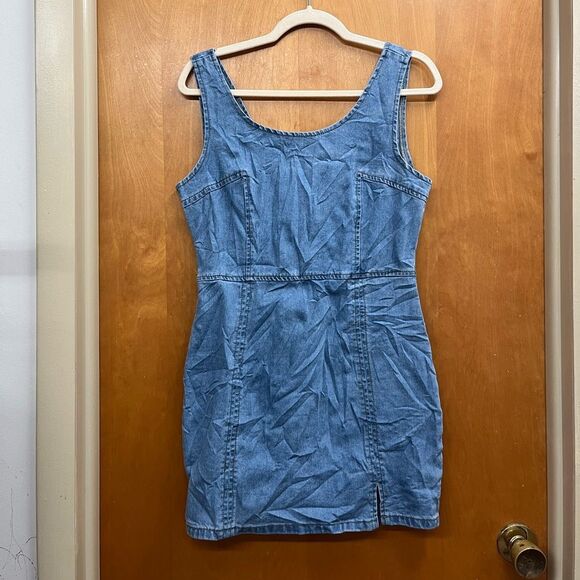 Conshvi Stylish Blue Denim Mini Dress NWT - Picture 1 of 3